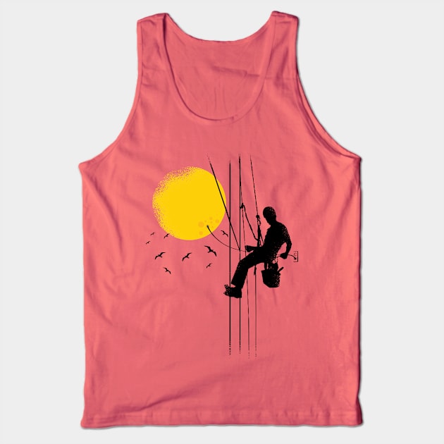 Worker Plugging The Sun Tank Top by LR_Collections